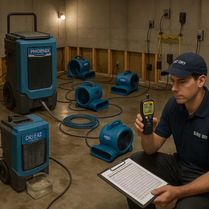 Structural Drying and Dehumidification process in Des Arc, AR